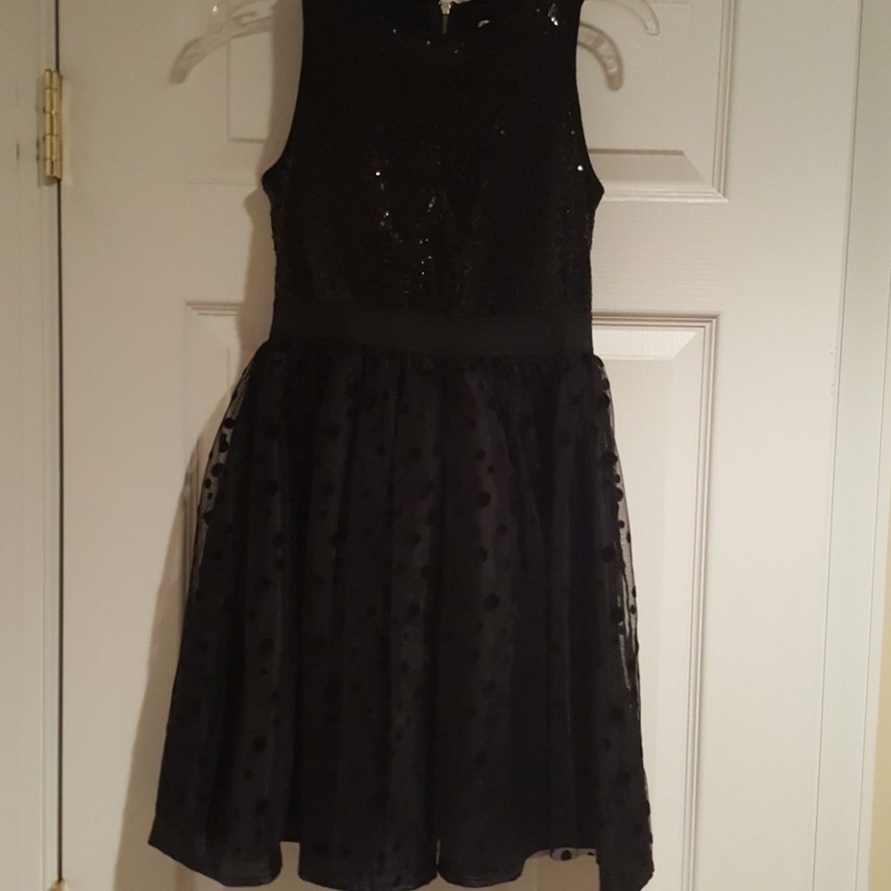 Black sequins girls dress